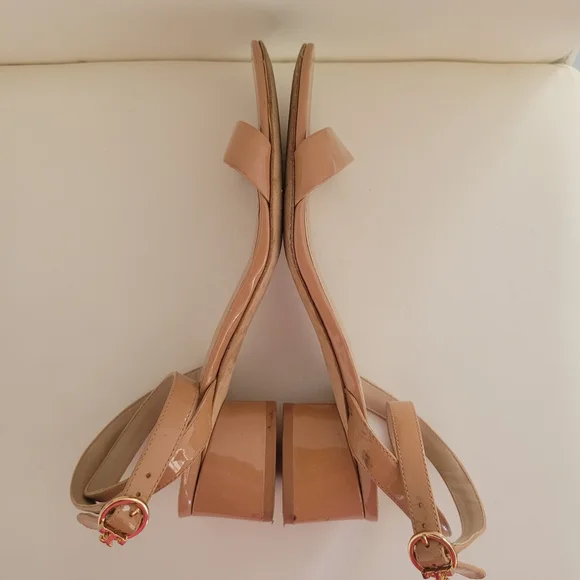 Tory Burch Nude Block Heel Sandals Strap Sandal 7 1/2M - Picture 10 of 16